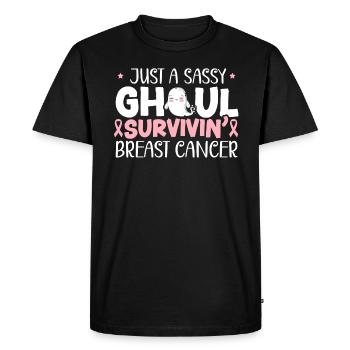 Just A Sassy Ghoul Survivin' Breast Cancer - T-shirt Premium bio Homme - noir - Devant - Nico (187cm)