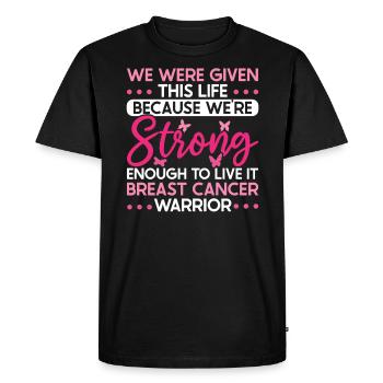 Guerrier du cancer du sein Sensibilisation au cancer du sein - T-shirt Premium bio Homme - noir - Devant - Nico (187cm)