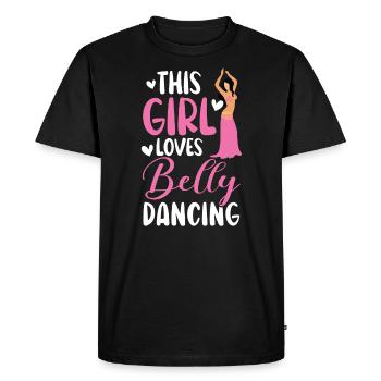 Cette fille aime la danse du ventre Shimmy Belly Dancer - T-shirt Premium bio Homme - noir - Devant - Nico (187cm)