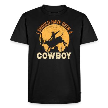 I Should Have Been A Cowboy Rodeo Bull Riding - Men's Premium Organic T-Shirt - black - Front - Nico (187cm)