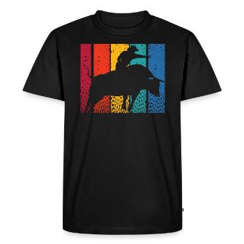 Retro Bull Rider Cowboy Western Rodeo Bull Riding - Men's Premium Organic T-Shirt - black - Front - Nico (187cm)