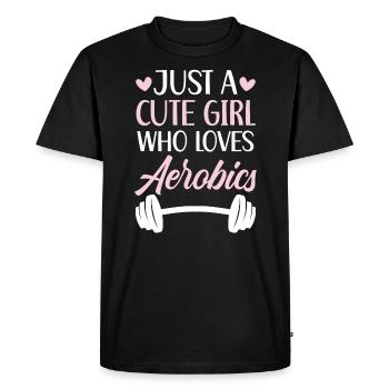 Juste une fille mignonne qui aime l’entraînement aérobique - T-shirt Premium bio Homme - noir - Devant - Nico (187cm)