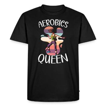 Aerobics Queen Fitness Workout Aerobics Insrtuctor - T-shirt Premium bio Homme - noir - Devant - Nico (187cm)