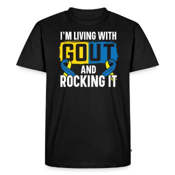 Ich lebe mit Gicht und schaukele es Gichtbewusstsein - Männer Premium Bio T-Shirt - Schwarz - Vorne - Nico (187cm)