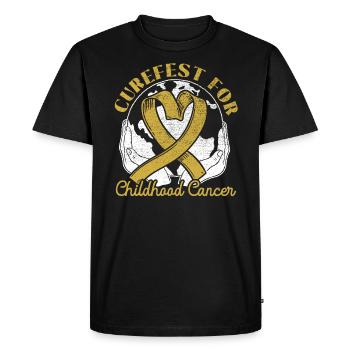 Soutien à la sensibilisation au cancer chez les enfants curefest for Childhood Cancer - T-shirt Premium bio Homme - noir - Devant - Nico (187cm)