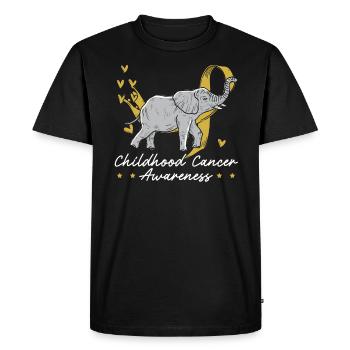 Escouade de soutien à la sensibilisation au cancer infantile Elephant - T-shirt Premium bio Homme - noir - Devant - Nico (187cm)