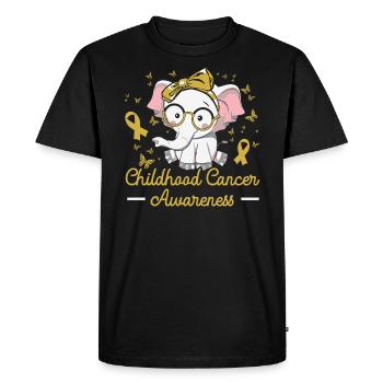 Escouade de soutien à la sensibilisation au cancer infantile Elephant - T-shirt Premium bio Homme - noir - Devant - Nico (187cm)