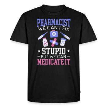 Pharmacien Assistant en pharmacie sur ordonnance - T-shirt Premium bio Homme - noir - Devant - Nico (187cm)