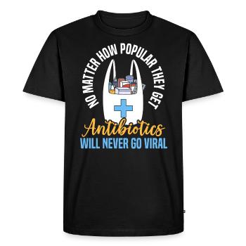 Les antibiotiques ne deviendront jamais viraux Pharmacien - T-shirt Premium bio Homme - noir - Devant - Nico (187cm)