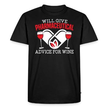 Donnera des conseils pharmaceutiques pour wine Pharmacy - T-shirt Premium bio Homme - noir - Devant - Nico (187cm)