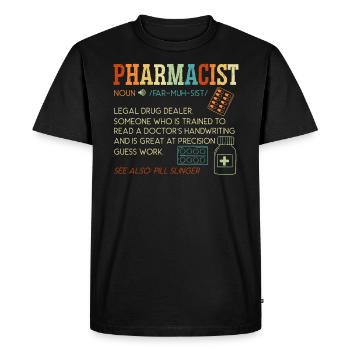 Pharmacien Prescription Pharmacie Médical - T-shirt Premium bio Homme - noir - Devant - Nico (187cm)