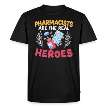 Pharmacists Are The Real Heroes Pharmacy - Men's Premium Organic T-Shirt - black - Front - Nico (187cm)