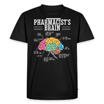 Pharmacien Brain Prescription Assistant en pharmacie - T-shirt Premium bio Homme - noir - Devant - Nico (187cm)