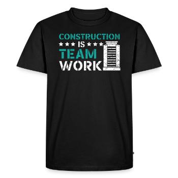 La construction est un travail d’équipe Travailleur de la construction - T-shirt Premium bio Homme - noir - Devant - Nico (187cm)