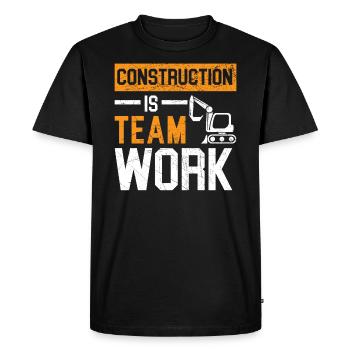 La construction est un travail d’équipe Travailleur de la construction - T-shirt Premium bio Homme - noir - Devant - Nico (187cm)