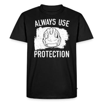 Toujours utiliser protection Travail Travailleur de la construction - T-shirt Premium bio Homme - noir - Devant - Nico (187cm)