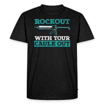 Rockout avec votre travailleur de la construction calfeutré - T-shirt Premium bio Homme - noir - Devant - Nico (187cm)