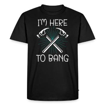 Je suis ici pour frapper la profession de travailleur de la construction - T-shirt Premium bio Homme - noir - Devant - Nico (187cm)