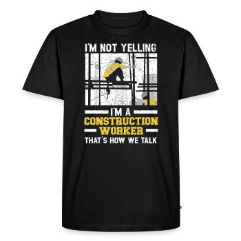Je suis un travailleur de la construction Travail de chuchoteur de béton - T-shirt Premium bio Homme - noir - Devant - Nico (187cm)