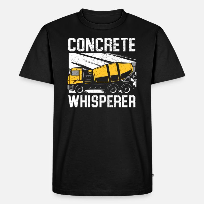 Betonflüsterer Beruf Bauarbeiter - Männer Premium Bio T-Shirt - Schwarz