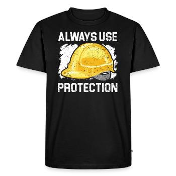 Toujours utiliser protection Travail Travailleur de la construction - T-shirt Premium bio Homme - noir - Devant - Nico (187cm)
