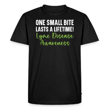 Une petite morsure dure toute une vie maladie de Lyme - T-shirt Premium bio Homme - noir - Devant - Nico (187cm)