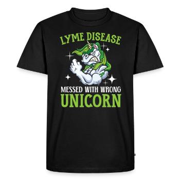 La maladie de Lyme gâchée par la mauvaise licorne - T-shirt Premium bio Homme - noir - Devant - Nico (187cm)