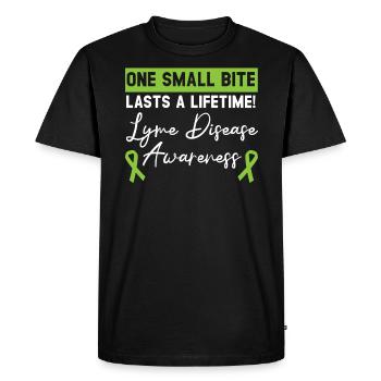 Une petite morsure dure toute une vie maladie de Lyme - T-shirt Premium bio Homme - noir - Devant - Nico (187cm)