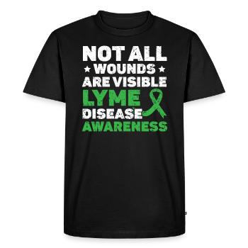 Toutes les plaies ne sont pas visibles Sensibilisation à la maladie de Lyme - T-shirt Premium bio Homme - noir - Devant - Nico (187cm)