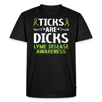 Les tiques sont des Mois de la sensibilisation à la maladie de Lyme - T-shirt Premium bio Homme - noir - Devant - Nico (187cm)