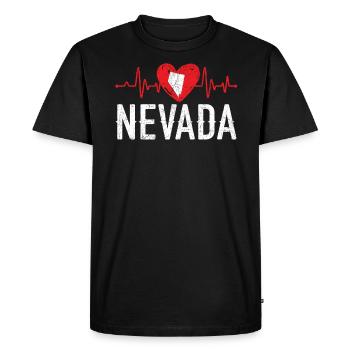 Nevada Heartbeat USA America Nevadians Nevadans - Men's Premium Organic T-Shirt - black - Front - Nico (187cm)