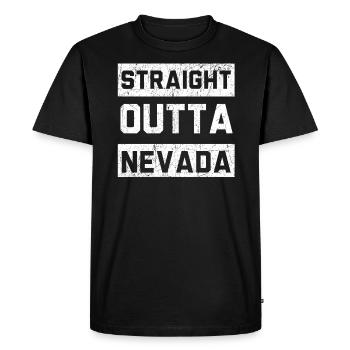 Straight Outta Nevada USA America Nevadans - Men's Premium Organic T-Shirt - black - Front - Nico (187cm)