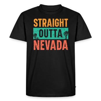 Straight Outta Nevada USA America Nevadans - Men's Premium Organic T-Shirt - black - Front - Nico (187cm)