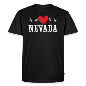 Nevada Heartbeat USA America Nevadians Nevadans - Men's Premium Organic T-Shirt - black - Front - Nico (187cm)