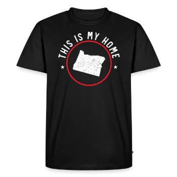 This Is My Home Oregon USA America Oregonians - Men's Premium Organic T-Shirt - black - Front - Nico (187cm)