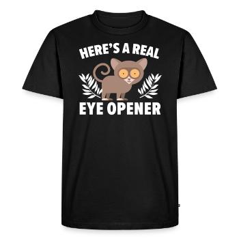 Here's A Real Eye Opener Big Eyes Animal Tarsier - Men's Premium Organic T-Shirt - black - Front - Nico (187cm)