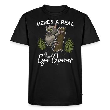 Here's A Real Eye Opener Big Eyes Animal Tarsier - Men's Premium Organic T-Shirt - black - Front - Nico (187cm)