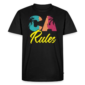 CA Rules California USA America Californian - Men's Premium Organic T-Shirt - black - Front - Nico (187cm)