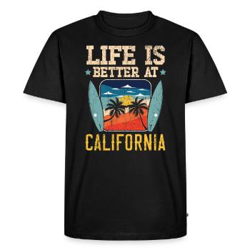 La vie est meilleure en Californie Amérique Californienne - T-shirt Premium bio Homme - noir - Devant - Nico (187cm)