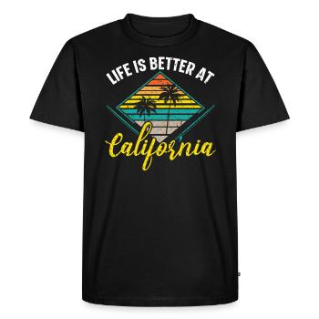 La vie est meilleure en Californie Amérique Californienne - T-shirt Premium bio Homme - noir - Devant - Nico (187cm)
