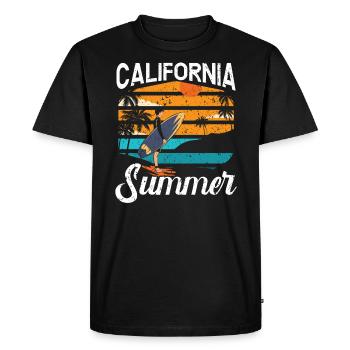 California Summer America American Californian USA - Men's Premium Organic T-Shirt - black - Front - Nico (187cm)