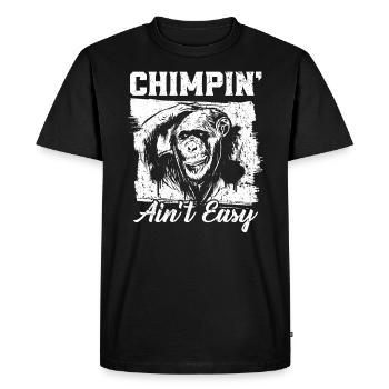 Chimpin' Ain’t Easy Monkey Zookeeper Chimpanzé - T-shirt Premium bio Homme - noir - Devant - Nico (187cm)
