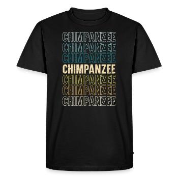 Rétro Chimpanzé Singe Faune AnimalIer Gardien - T-shirt Premium bio Homme - noir - Devant - Nico (187cm)