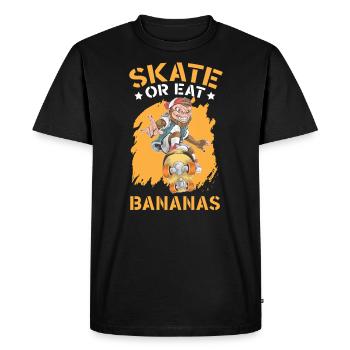Patiner ou manger des bananes Chimpanzé Singe Patineur - T-shirt Premium bio Homme - noir - Devant - Nico (187cm)