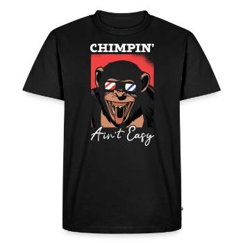 Chimpin' Ain’t Easy Monkey Zookeeper Chimpanzé - T-shirt Premium bio Homme - noir - Devant - Nico (187cm)