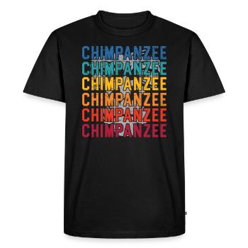 Rétro Chimpanzé Singe Faune AnimalIer Gardien - T-shirt Premium bio Homme - noir - Devant - Nico (187cm)