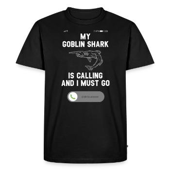 My Goblin Shark Is Calling And I Must Go Animal - Men's Premium Organic T-Shirt - black - Front - Nico (187cm)