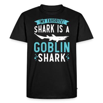 My Favorite Shark Is A Goblin Shark Animal Lover - Men's Premium Organic T-Shirt - black - Front - Nico (187cm)