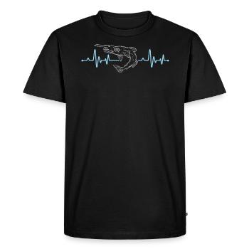 Goblin Shark Heartbeat Animal Marine Biologist - Men's Premium Organic T-Shirt - black - Front - Nico (187cm)