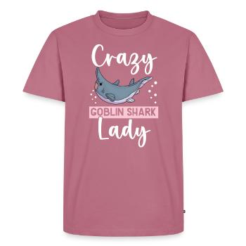 Crazy Goblin Shark Lady Animal Biologiste marin - T-shirt Premium bio Homme - mauve - Devant - Nico (187cm)